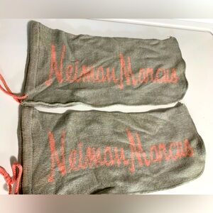 Vintage Neiman Marcus Knit Shoe Cover Bags For Storage Travel dust bags 1 set